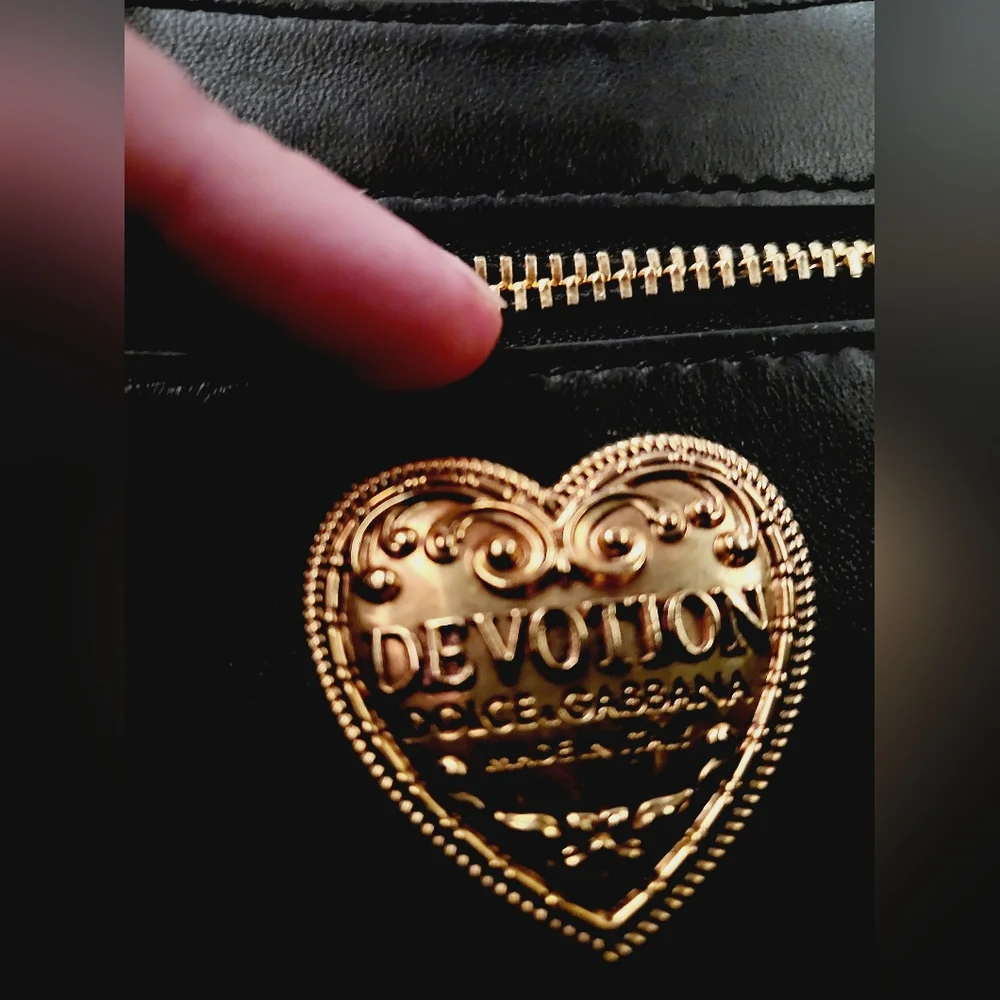 METALLIC BLUE and GOLD Dolce & Gabbana DEVOTION HANDBAG Crossbody - Picture 8 of 8